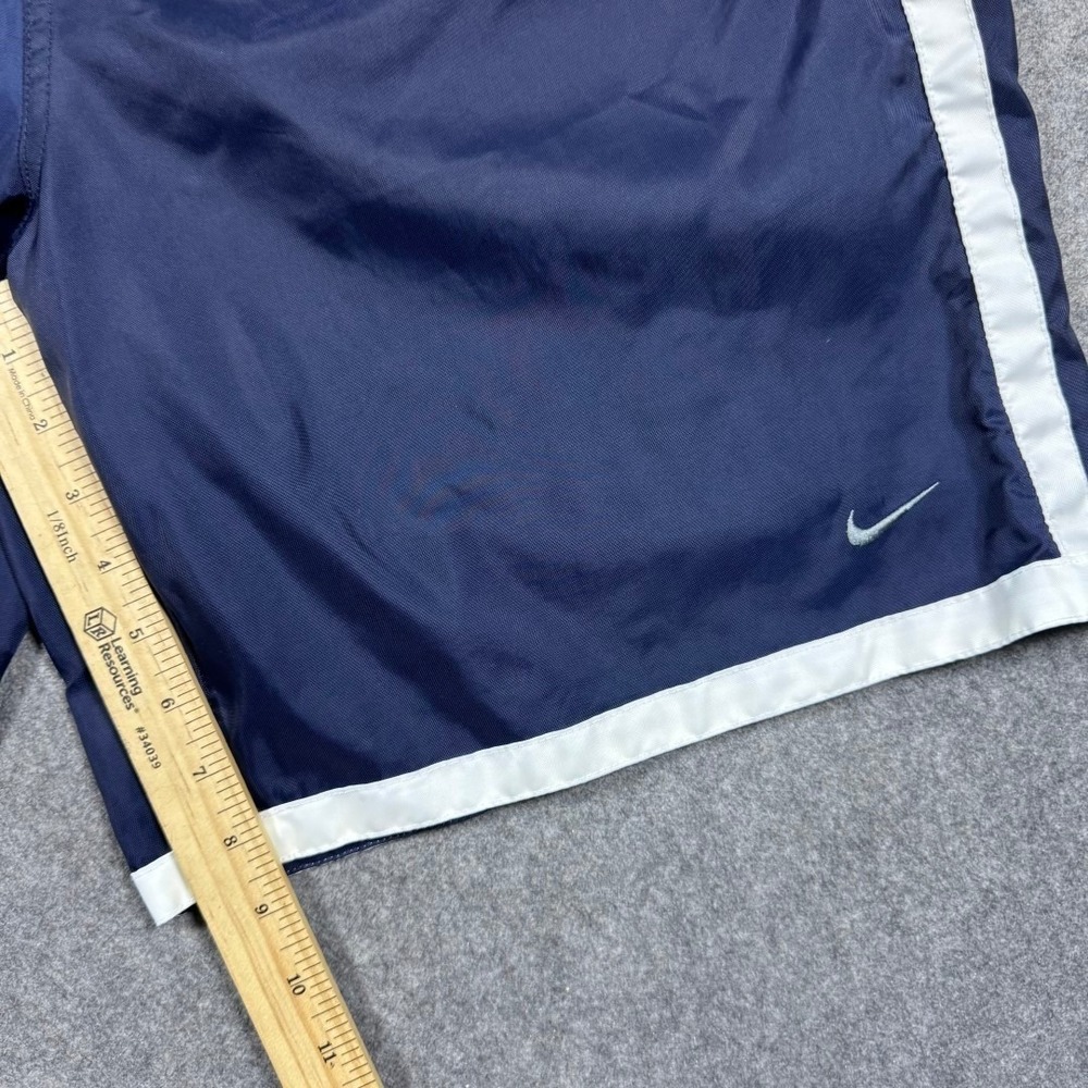 Vintage Nike Mens Navy Blue White Striped Athletic Mesh Lined Shorts Large Y2K - Picture 8 of 10